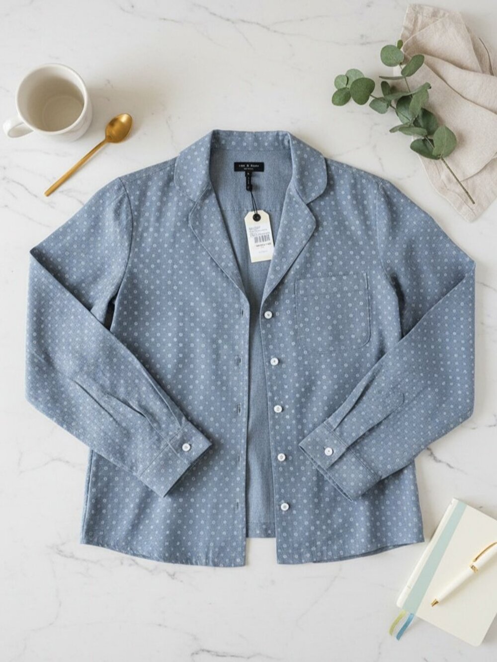 Rag & Bone AUDLEY Urban Cotton Pajama Shirt Size S/P